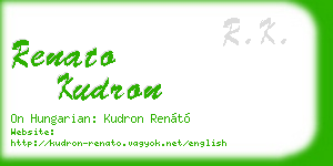 renato kudron business card