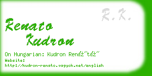 renato kudron business card